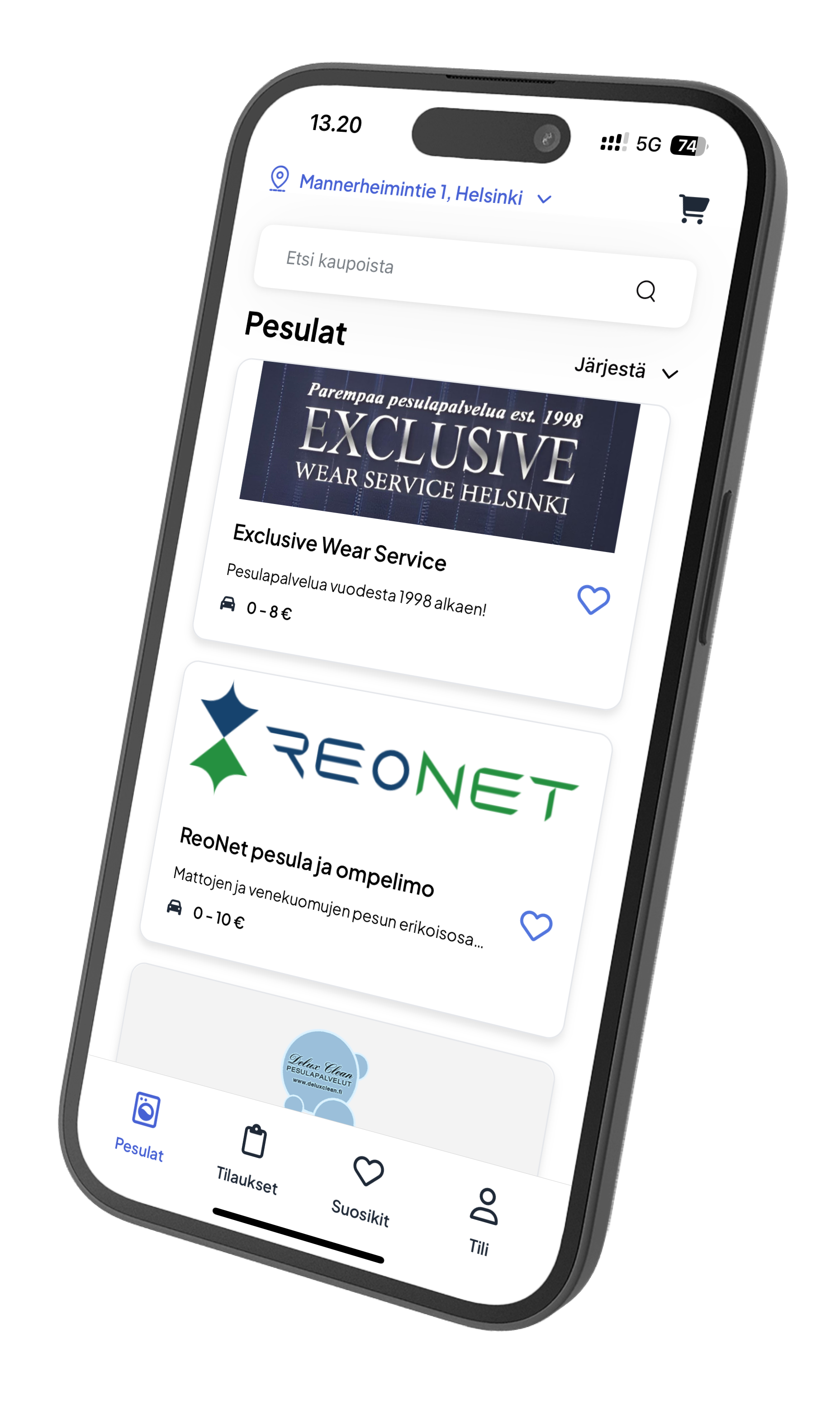 Kuva WashApp.fi sovelluksesta